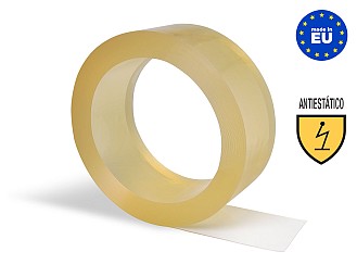 Rollo Lama PVC Flexible (50 metros lineales) 300x3mm Antiestático Transparente Incoloro