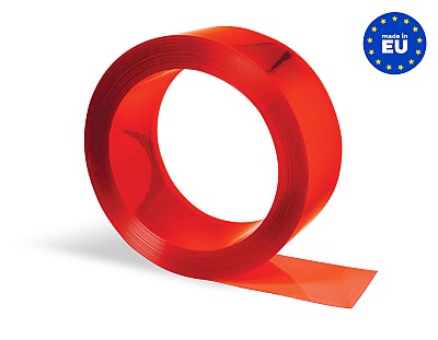 Rollo Lama PVC Flexible (50 metros lineales) 300x3mm Color Transparente Rojo