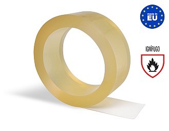 Rollo Lama PVC Flexible (50 metros lineales) 200x2mm Ignífugo Transparente Incoloro