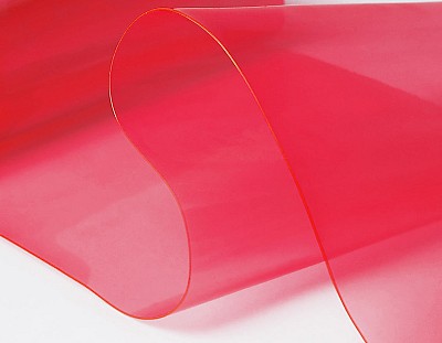 Rollo Film PVC Flexible (20 metros lineales) 1400mmx600micras Color Transparente Rojo