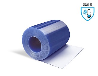 Rollo PVC Flexible (20 metros lineales) 1200x5mm Gran Frío Transparente Azulado