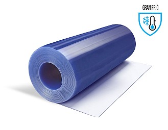 Rollo PVC Flexible (20 metros lineales) 1000x5mm Gran Frío Transparente Azulado